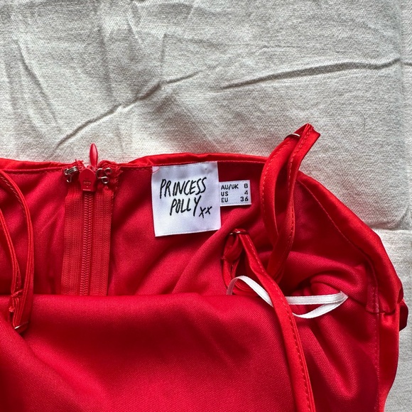 Princess Polly Red Ruched Dress - Picture 4 of 4